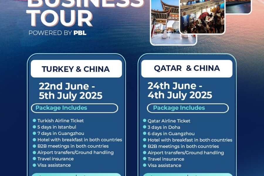 Join PBL & Nita Travels for exclusive business tours to Turkey, Qatar & China this June! Explore trade fairs in Turkey & Qatar and connect with manufacturers in China for business partnerships. Call us on 0501449493 to book your spot now! Click https://bit.ly/PBLBusinessTravel for more info.